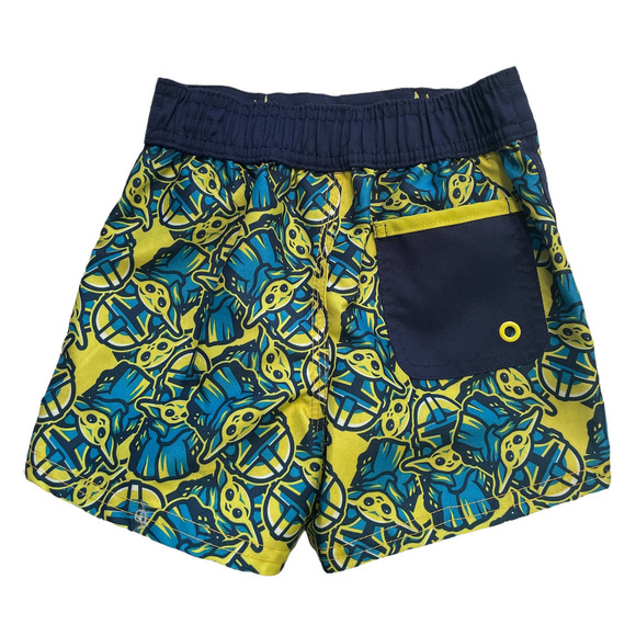 Disney Yoda Boys Swim Trunks Star Wars The Mandalorian Swimsuit Shorts Size 2 - Picture 2 of 4